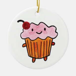 Ornement En Céramique Joyeux Cupcake