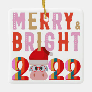 ORNEMENT EN CÉRAMIQUE JOYEUX ET LUMINEUX PÈRE NOËL HEUREUX NOUVEL AN 2