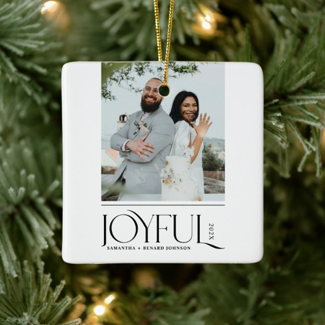Ornement En Céramique Joyeux marié moderne Joyeux Noël marié (Arbre)