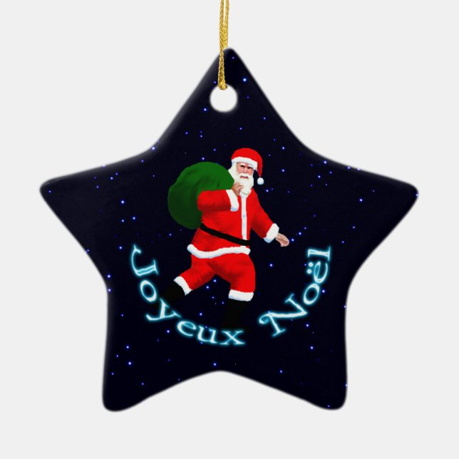 Ornement En Céramique Joyeux Noё l - Père Noël (Devant)