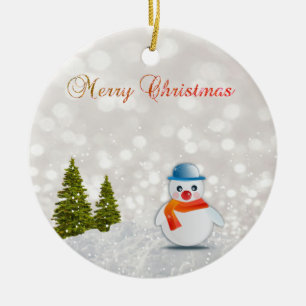 Ornement En Céramique Joyeux Noël, Arbre de Noël, Snowman