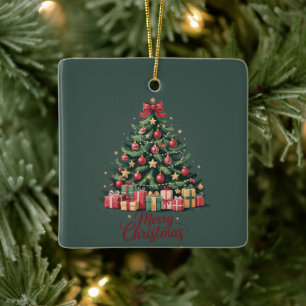 Ornement En Céramique Joyeux Noël Arbre Fêtes Hiver Xmas Vacances