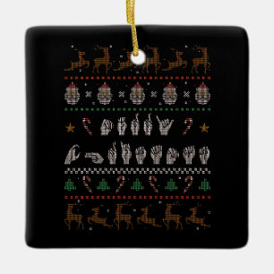 Ornement En Céramique Joyeux Noël - ASL American Sign Language II