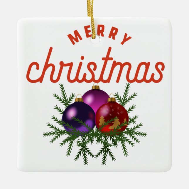 Ornement En Céramique Joyeux Noël Bonjour 2023 Adieu 2022 (Devant)