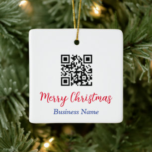 Ornement En Céramique Joyeux Noël, Code QR, Nom commercial