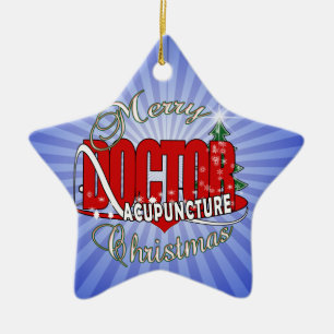 ORNEMENT EN CÉRAMIQUE JOYEUX NOËL DE DOCTEUR ACUPUNCTURE