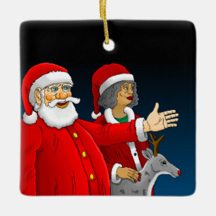 Ornement En Céramique Joyeux Noël de la part du Père Noël et de Madame C