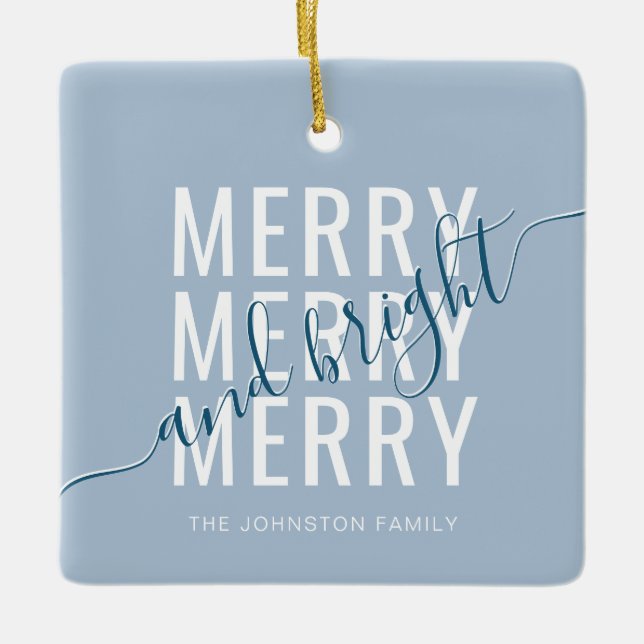 Ornement En Céramique Joyeux Noël élégant et lumineux (Devant)