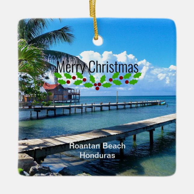 Ornement En Céramique Joyeux Noël, Honduras (Devant)