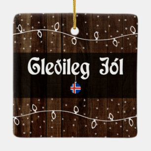 Ornement En Céramique Joyeux Noël islandais, jól de Gleðileg