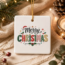 Joyeux Noël Typographie festive Céramique
