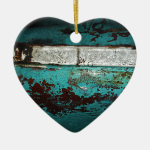 Ornement En Céramique Junk Yard vintage car 50's aqua turquoise