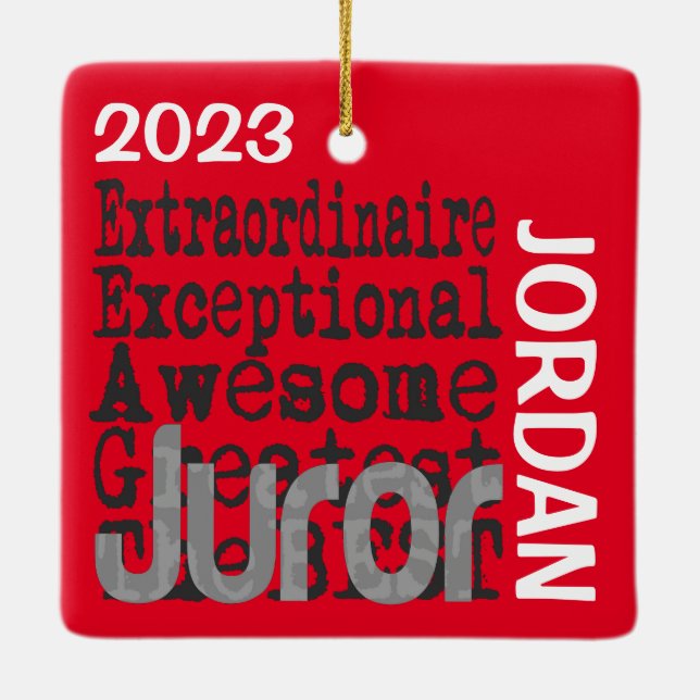 Ornement En Céramique Juror Extraordinaire CUSTOM (Dos)