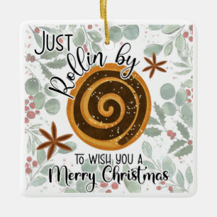 Ornement En Céramique juste Rollin by pour vous souhaiter un joyeux Noël