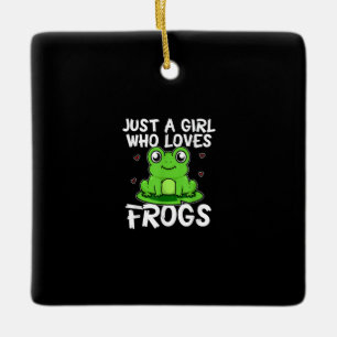 Ornement En Céramique Juste une fille qui aime les grenouilles   Cadeau 