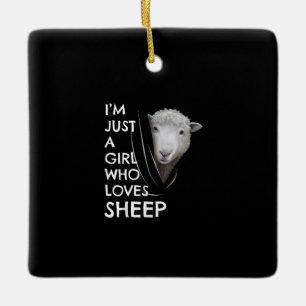 Ornement En Céramique Juste une fille qui aime les moutons   Ventilateur