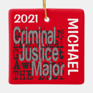 Ornement En Céramique Justice pénale Major Extraordinaire CUSTOM
