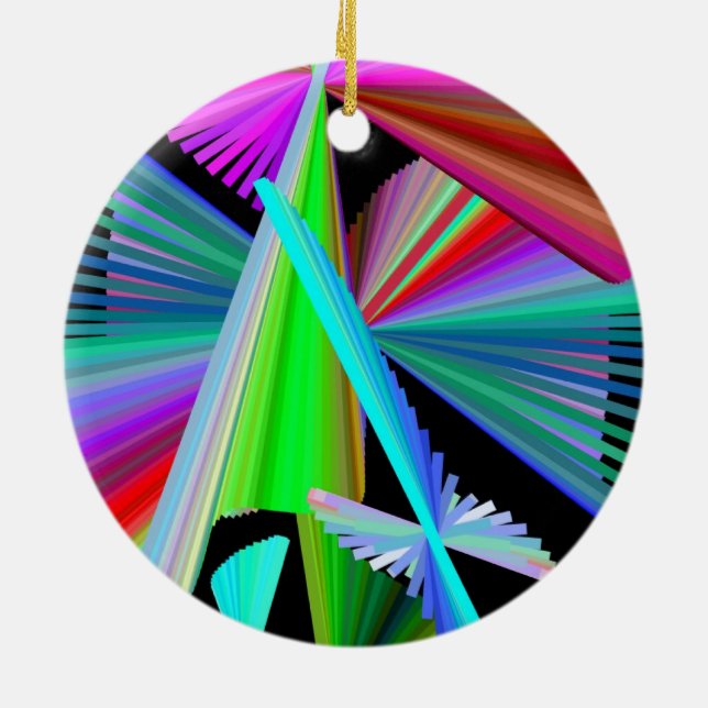 Ornement En Céramique Kaleidoscope Art Rouge Vert Violet Bleu Noir (Dos)