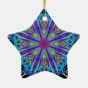Ornement En Céramique Kaleidoscope Mandala Art Joyeuses couleurs