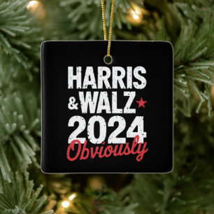 Ornement En Céramique Kamala Walz Évidemment 2024 Harris Waltz 2024