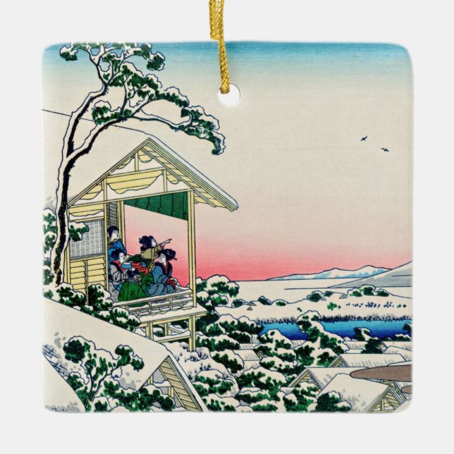 Ornement En Céramique Katsushika Hokusai - Maison de thé à Koishikawa (Devant)