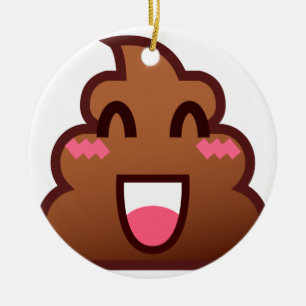 Ornement En Céramique kawaii poop emojis