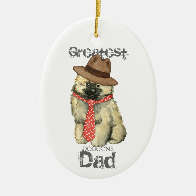 Ornement en céramique Keeshond Dad (Devant)