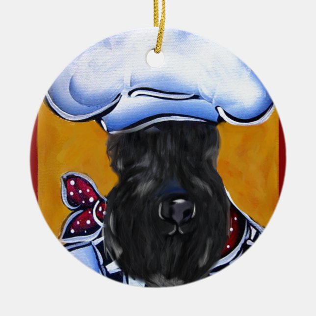 Ornement En Céramique Kerry Blue Terrier Chef (Devant)