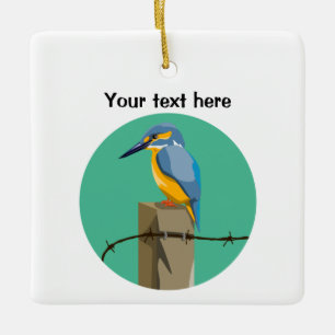 Ornement En Céramique Kingfisher Bird