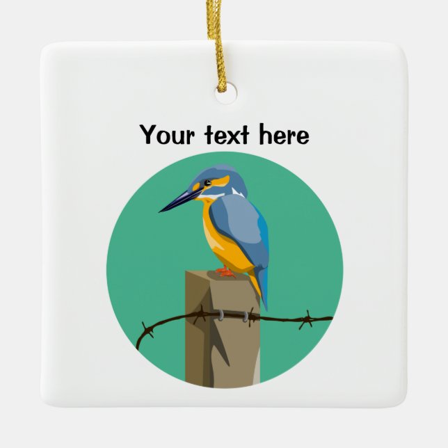Ornement En Céramique Kingfisher Bird (Devant)