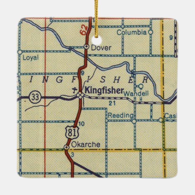 Ornement En Céramique Kingfisher OK Carte Rétro (Dos)