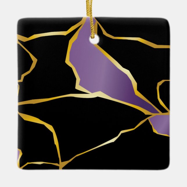 Ornement En Céramique Kintsugi Améthyst Accents ceramic Ornament (Devant)