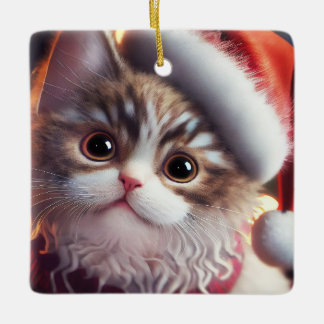 Ornement En Céramique Kitty Noël