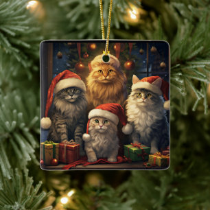 Ornement En Céramique Kitty Quartet fête Noël