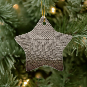 Ornement En Céramique Knit en patchwork en panier par Shirley Taylor
