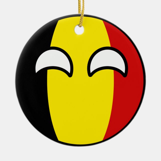 Ornement En Céramique La Belgique Geeky tendante drôle Countryball (Devant)