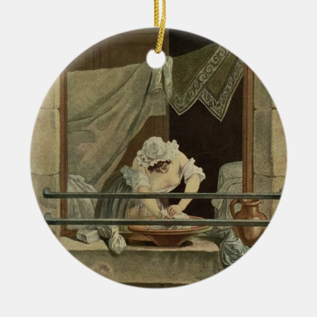 Ornement En Céramique La blanchisseuse, gravée par J. Laurent Julien (c1 (Devant)