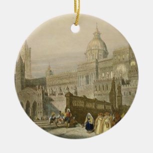 Ornement En Céramique La cathédrale à Palerme, Sicile, gravée par John