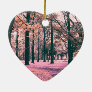 Ornement En Céramique La couleur a affecté les arbres dans le parc Yoyog