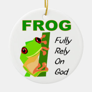 Ornement En Céramique La GRENOUILLE, se fondent entièrement sur Dieu