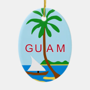 Ornement En Céramique La GUAM - emblème/drapeau/manteau des bras/symbole