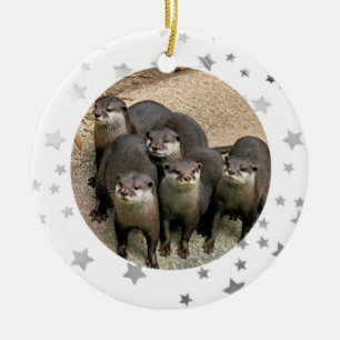 Ornement En Céramique La loutre de faune tient le premier rôle