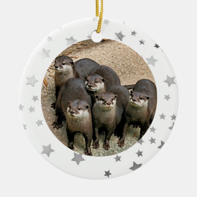 Ornement En Céramique La loutre de faune tient le premier rôle (Devant)