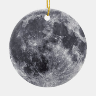 Ornement En Céramique La Lune face à l'ornement terrestre