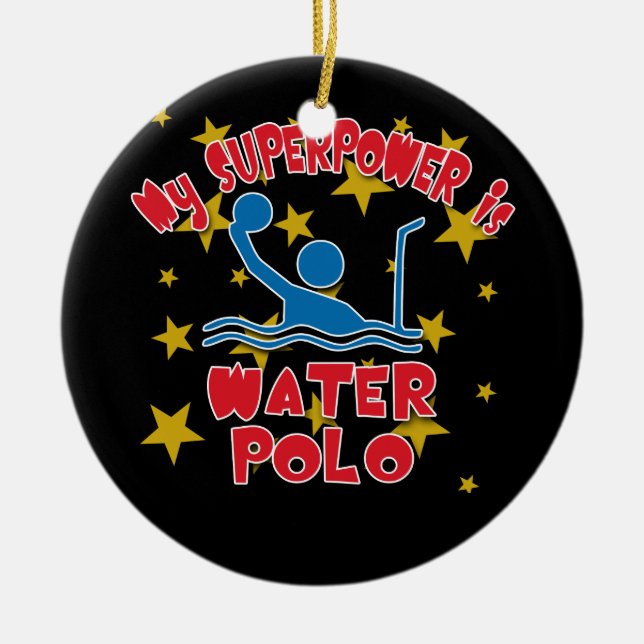 Ornement En Céramique La ma superpuissance est polo d'eau (Devant)