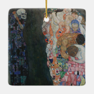 Ornement En Céramique La Mort et la Vie de Gustav Klimt Art Nouveau vint