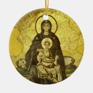 Ornement En Céramique La mosaïque de Vierge et d'enfant du Hagia Sophia
