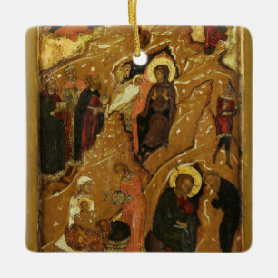 Ornement En Céramique La Nativité du Christ d'une icône de niveau de fêt
