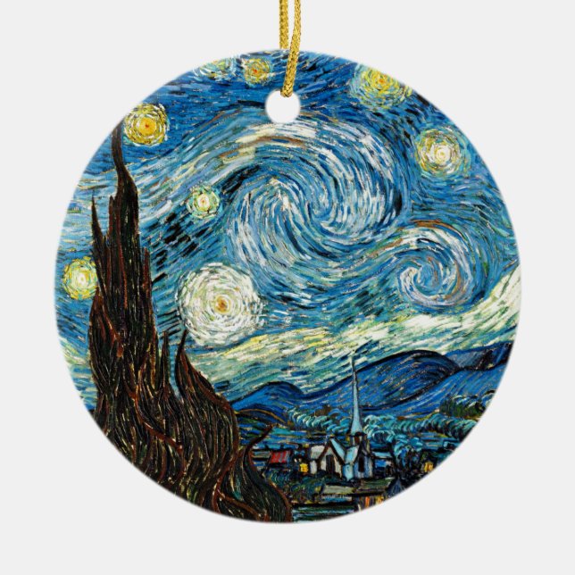 Ornement En Céramique La nuit étoilée de Vincent van Gogh (Devant)