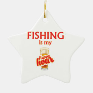 Ornement En Céramique La Pêche Est Mon Heureuse Heure